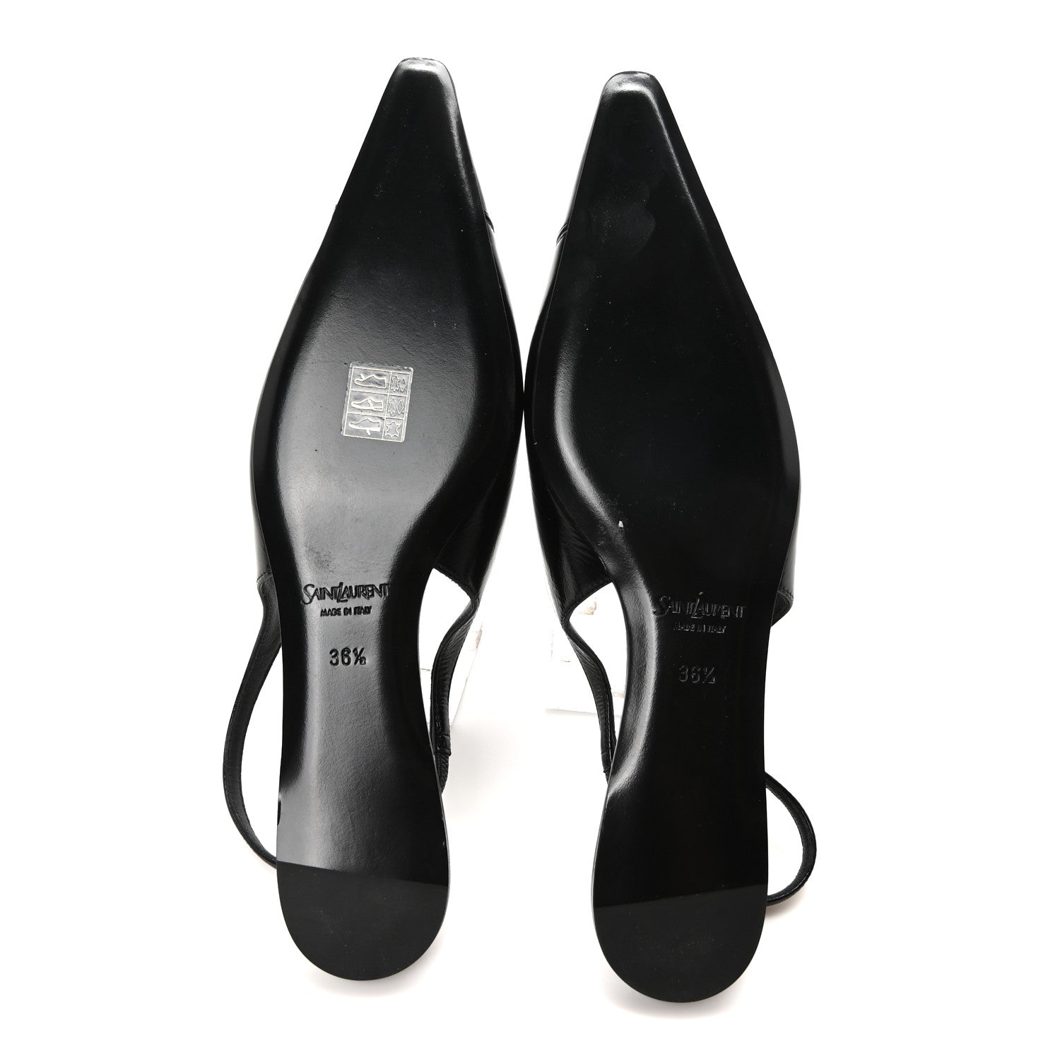 Saint Laurent Nappa Babylone Slingback Flats 36.5 Black 6 of 8