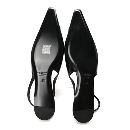 Saint Laurent Nappa Babylone Slingback Flats 36.5 Black 6 of 8
