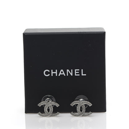 Chanel Crystal Palais Garnier CC Earrings Silver 5 of 5