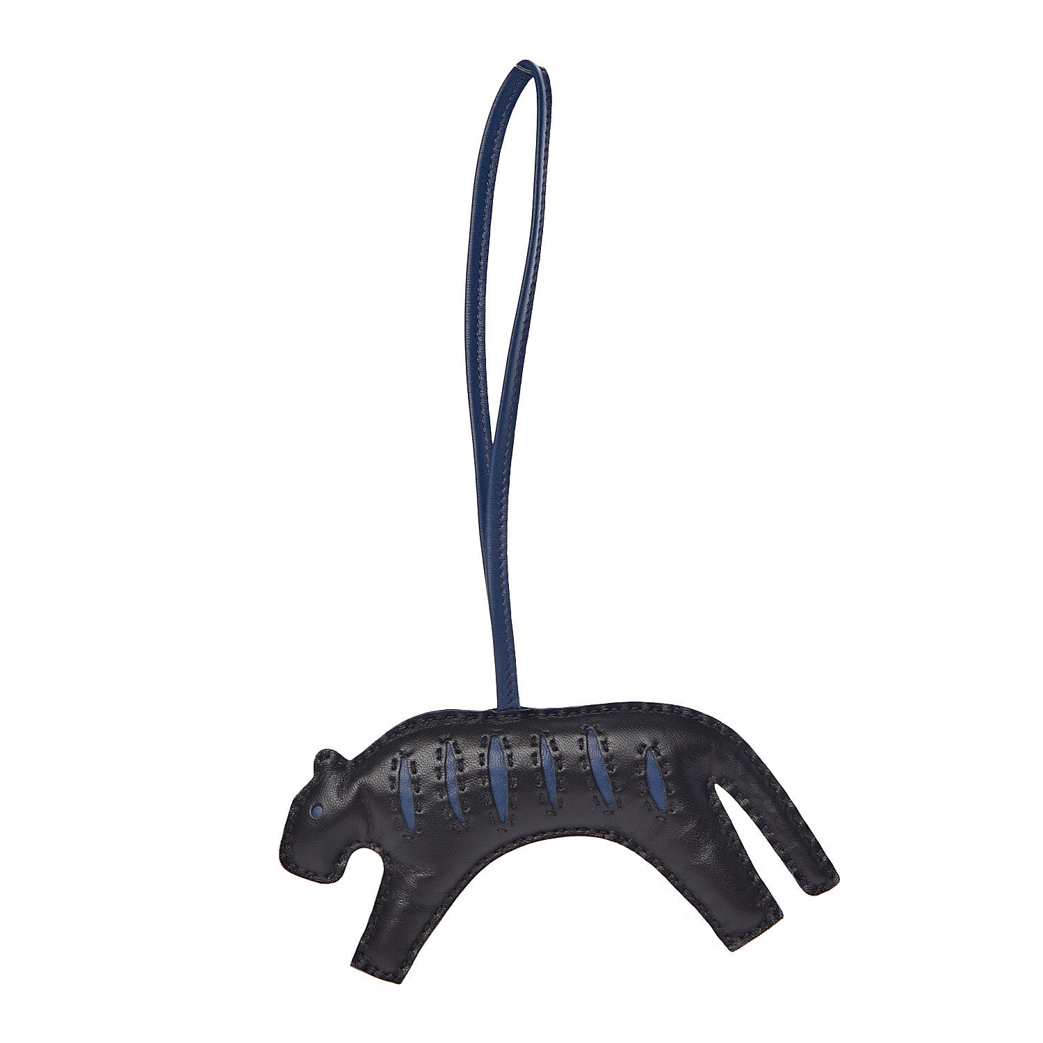Hermes Milo Lambskin Rooroo Bag Charm Black Bleu de Malte 1 of 4