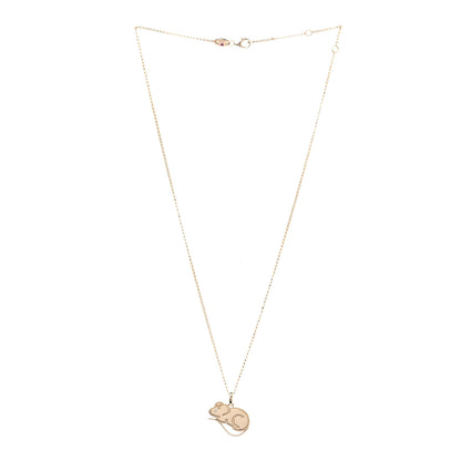 Roberto Coin X DISNEY 18K Yellow Gold Diamond Cinderella Mouse Necklace 2 of 5