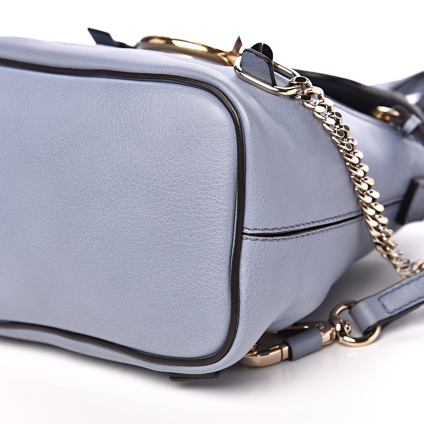 Suede Calfskin Mini Faye Backpack Washed Blue