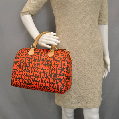 Louis Vuitton Monogram Graffiti Speedy 30 Orange 2 of 9