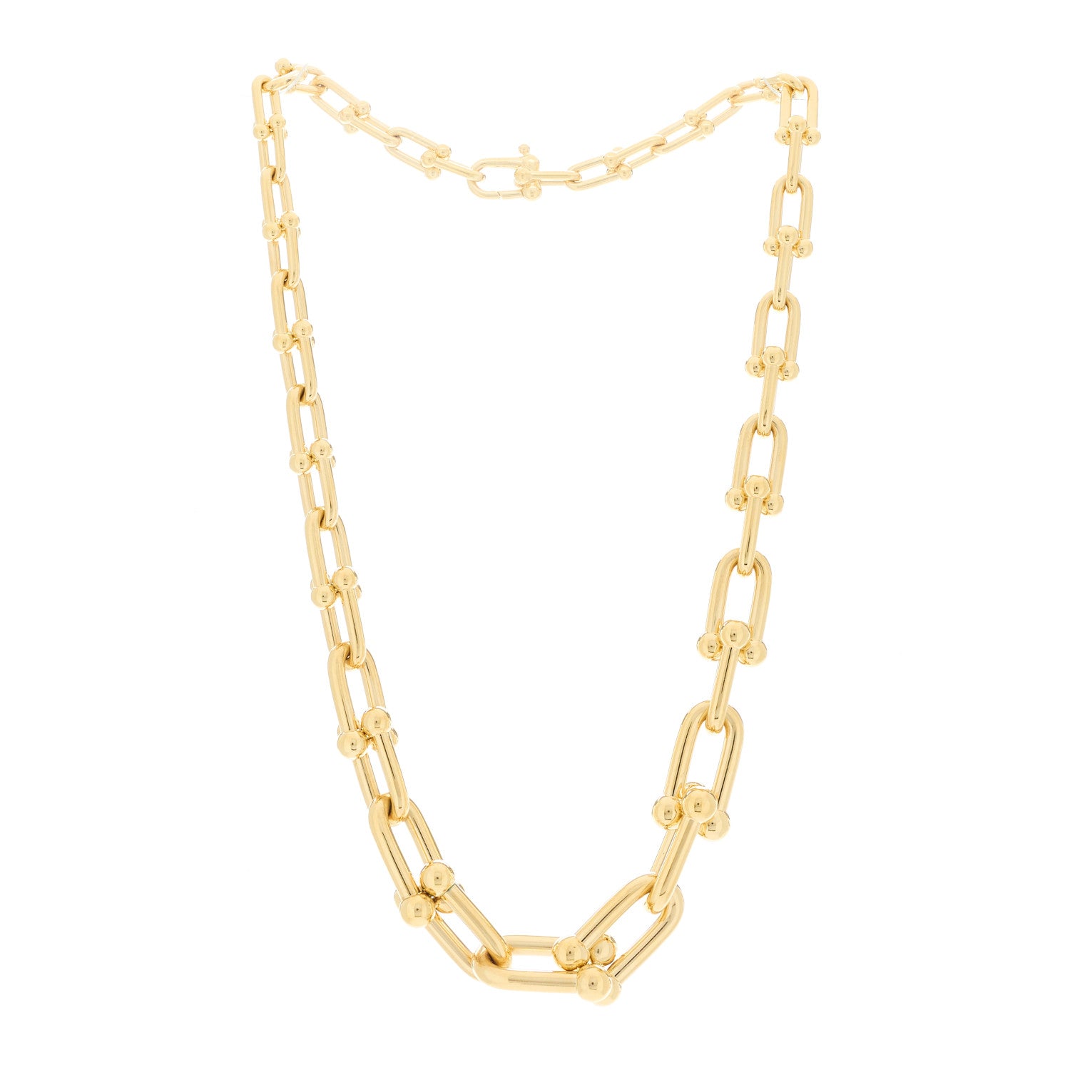 Tiffany 18K Yellow Gold Hardwear Graduated Link Necklace 3 of 6