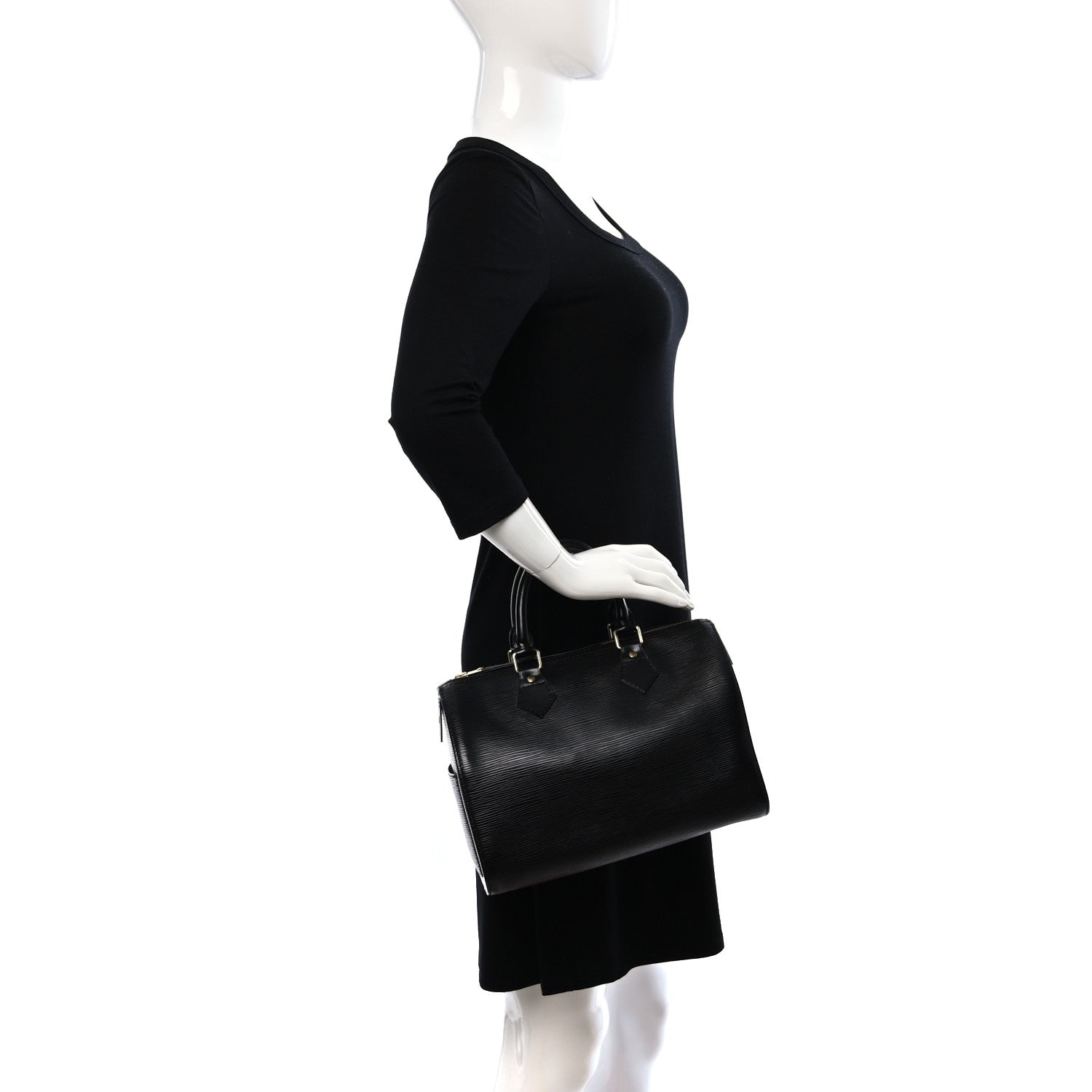 Louis Vuitton Epi Speedy 25 Black 2 of 12