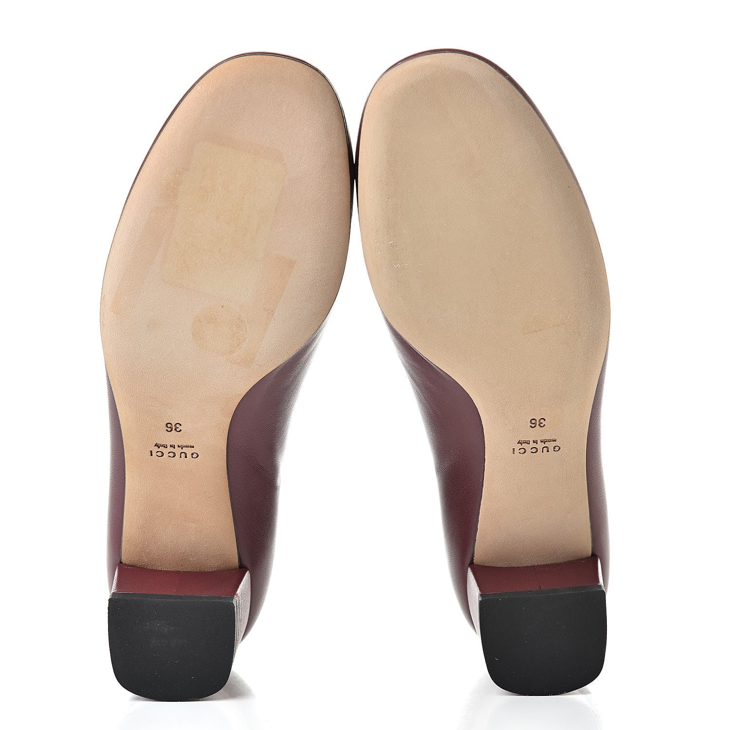 Gucci Calfskin Studded Interlocking G Flat 36 Burgundy 6 of 14