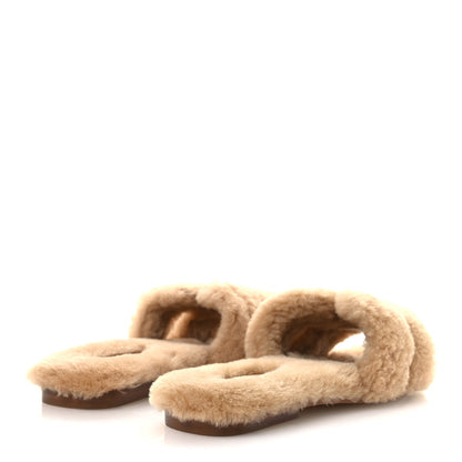 Hermes Woolskin Oran Sandals 36 Beige Argile 5 of 10