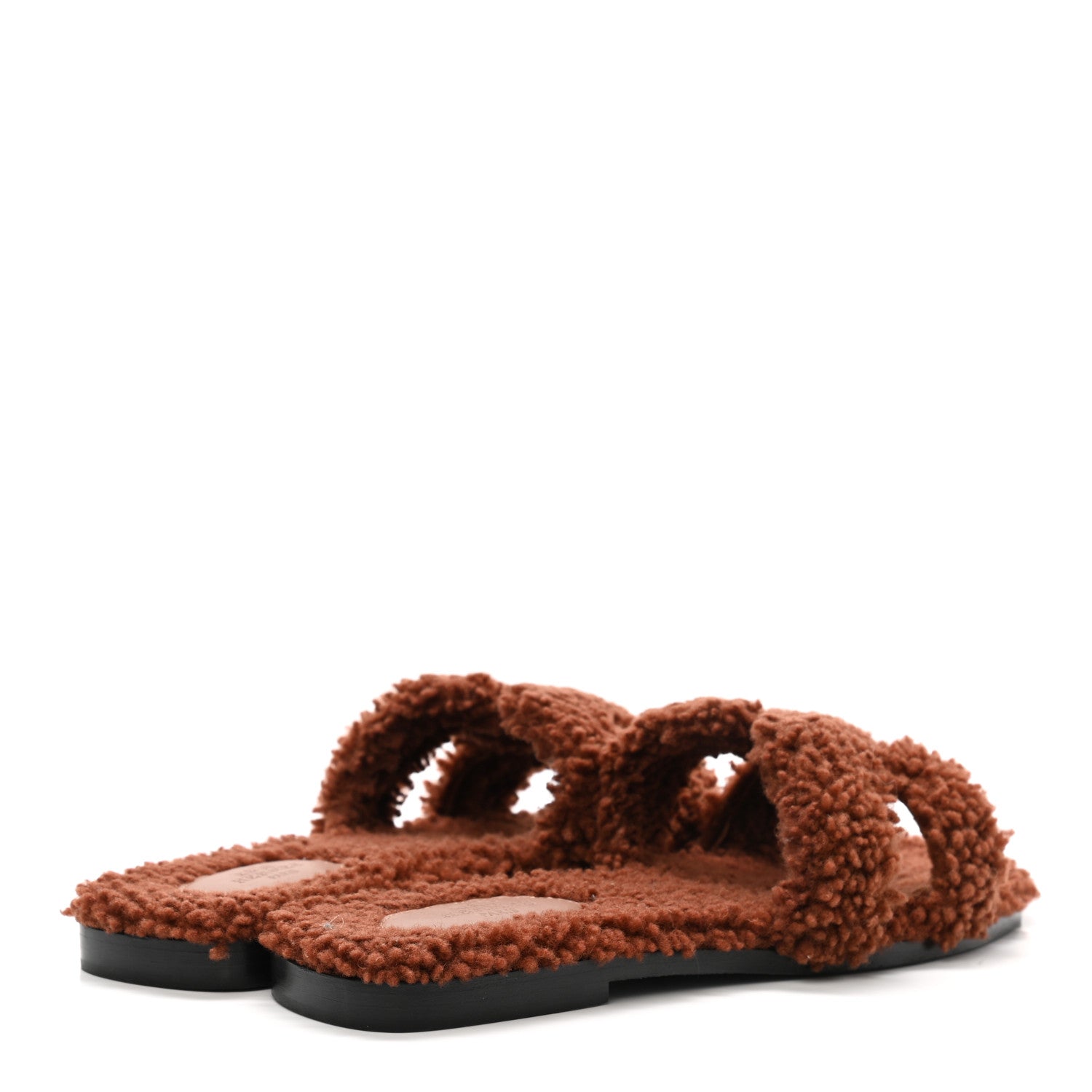 Hermes Woolskin Oran Sandals 40 Cognac 4 of 8