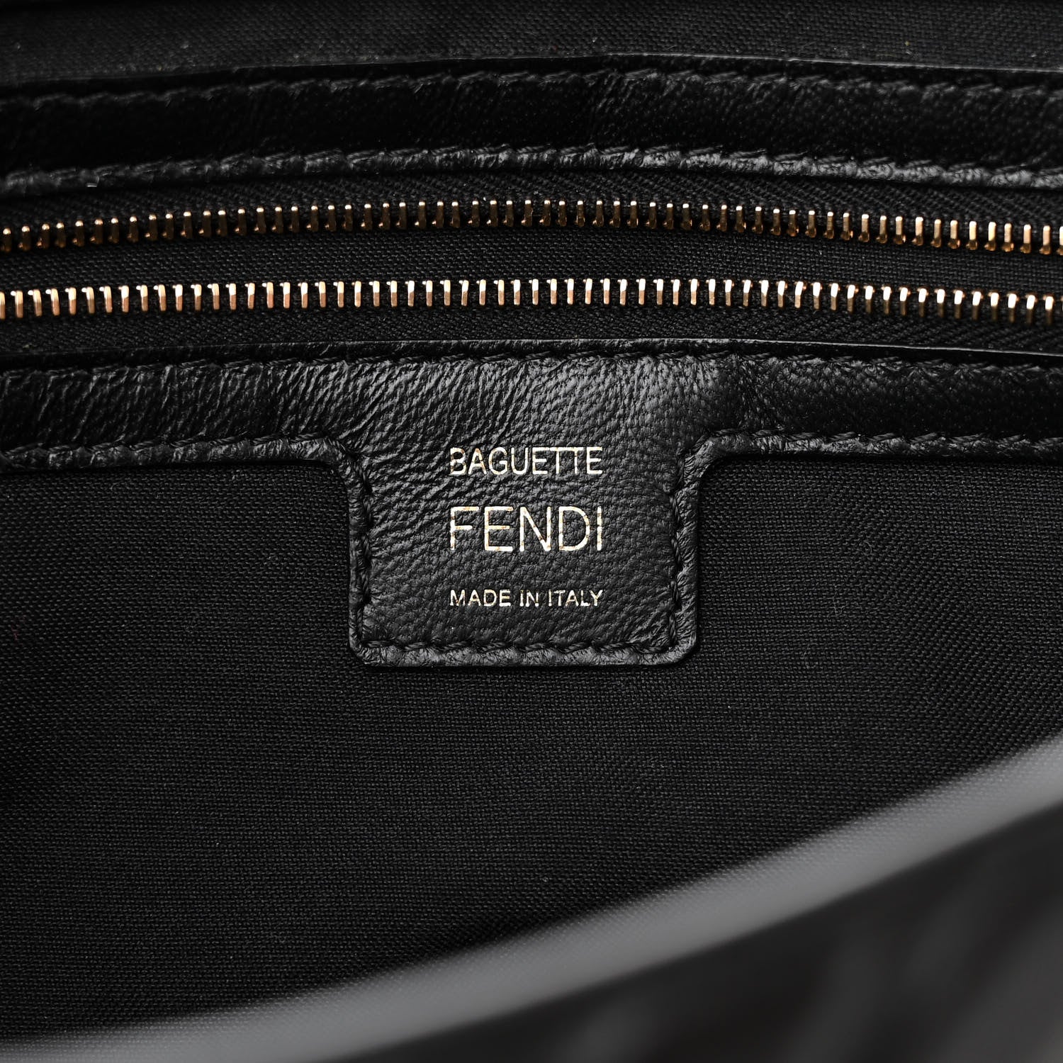 Fendi Nappa FF 1974 Embossed Baguette Black 6 of 10