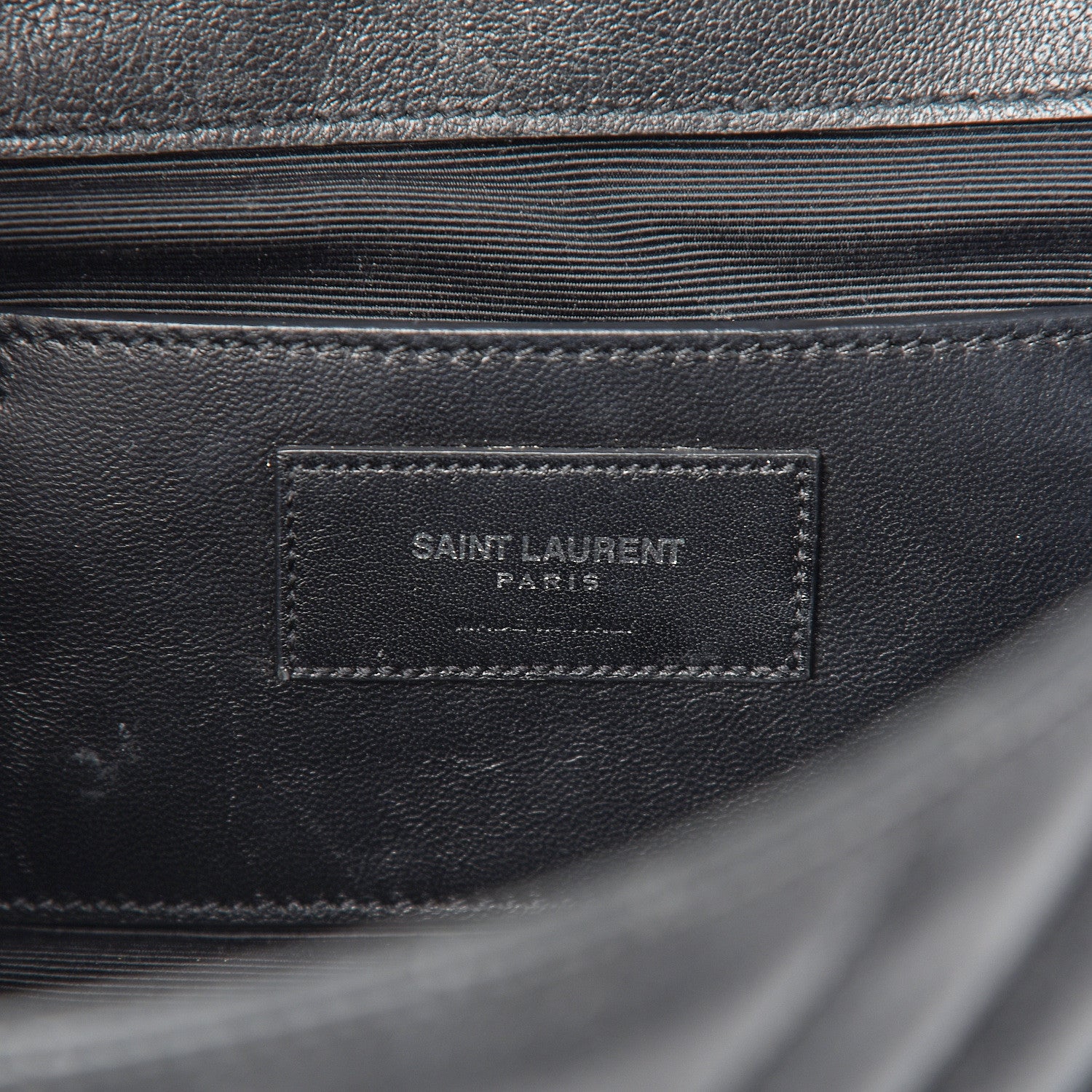 Saint Laurent Sheepskin Medium Tri-Quilt College Monogram Satchel Black 6 of 11