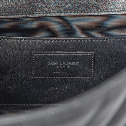 Saint Laurent Sheepskin Medium Tri-Quilt College Monogram Satchel Black 6 of 11