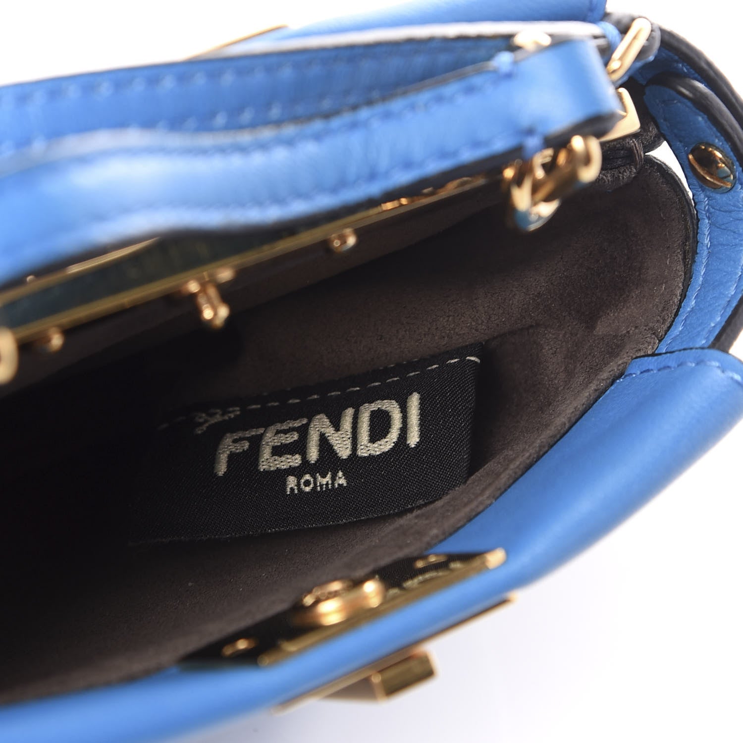 Fendi Shiny Nappa Micro Peekaboo Iconic Satchel Blue Royal 5 of 10