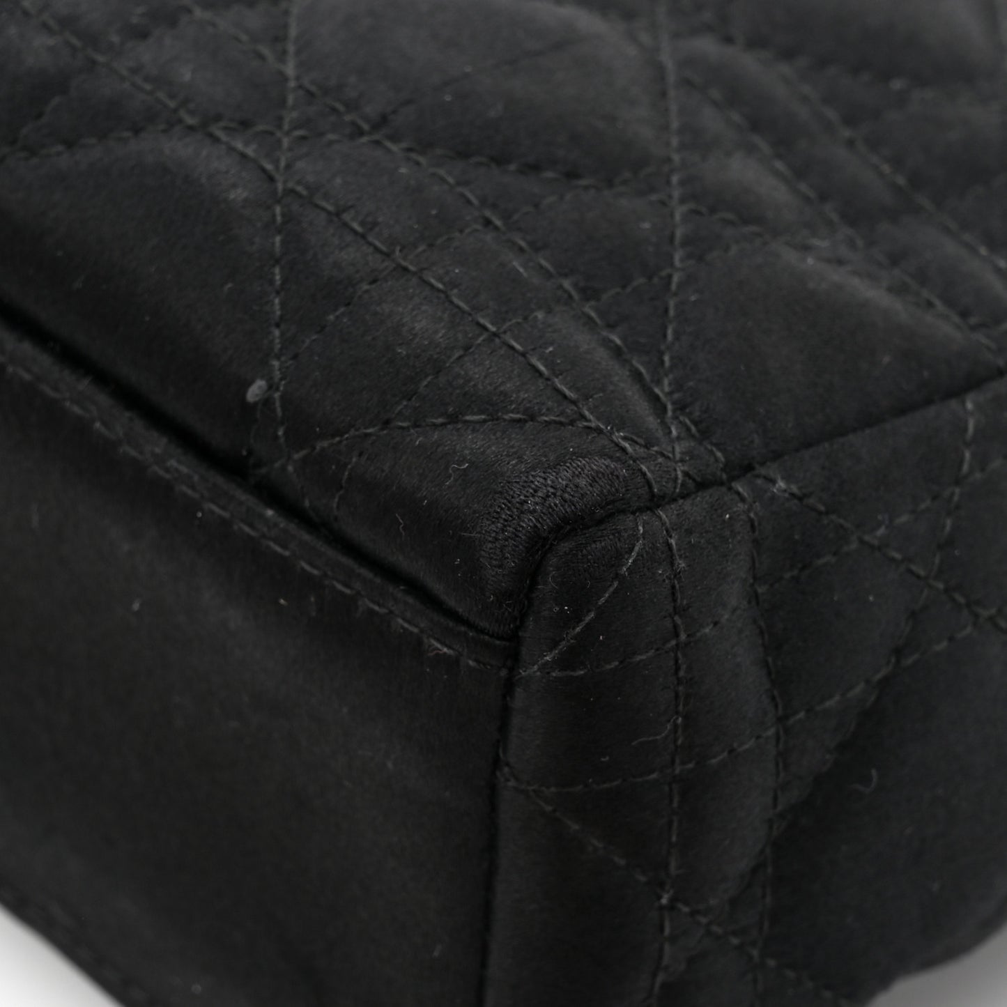 Satin Cannage Mini Lady Dior Black