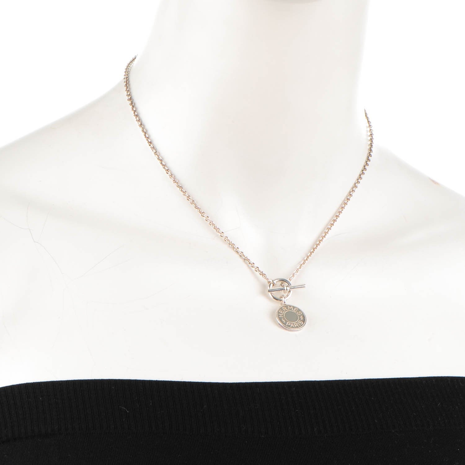 Hermes Silver Mini Clou de Selle Charm Pendant Necklace 2 of 4