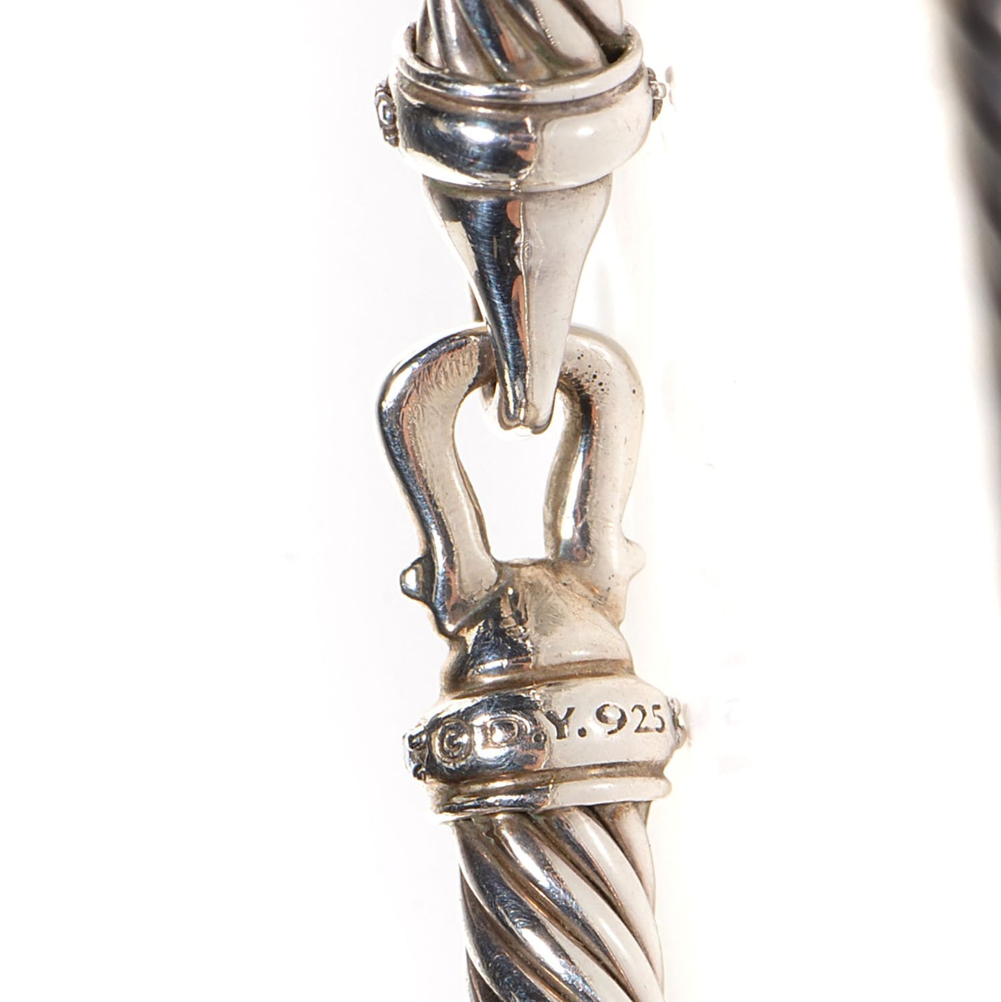 Sterling Silver Diamond 5mm Cable Buckle Bracelet