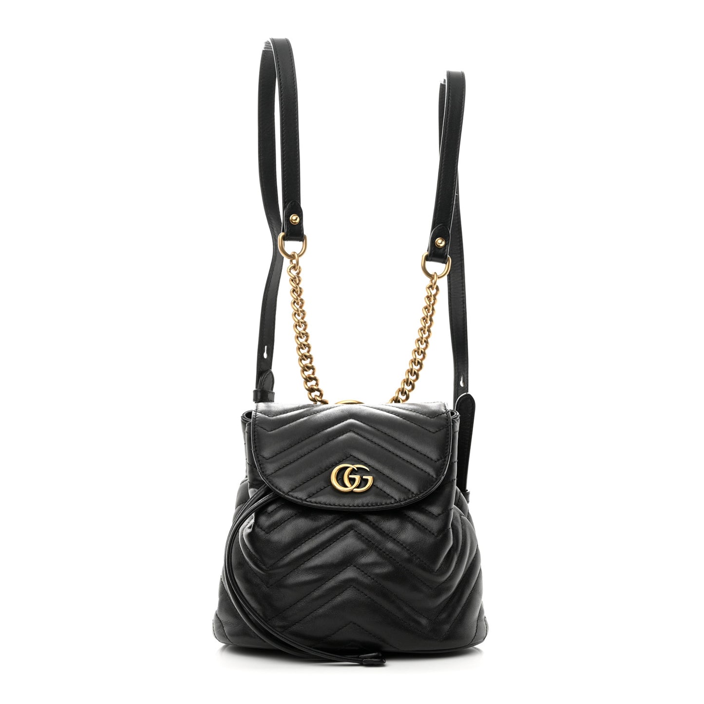 Calfskin Matelasse GG Marmont Flap Backpack Black