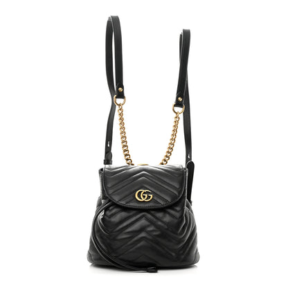 Gucci Calfskin Matelasse GG Marmont Flap Backpack Black 1 of 11