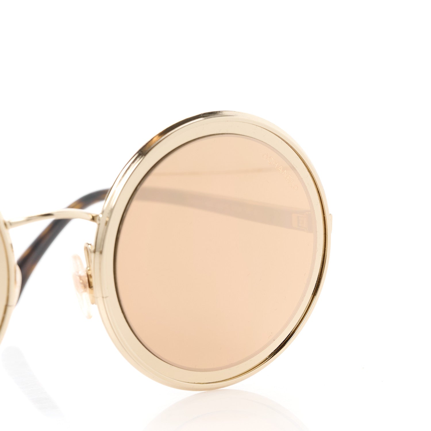 Chanel Metal Round Sunglasses 4226 Tortoise Gold 7 of 8