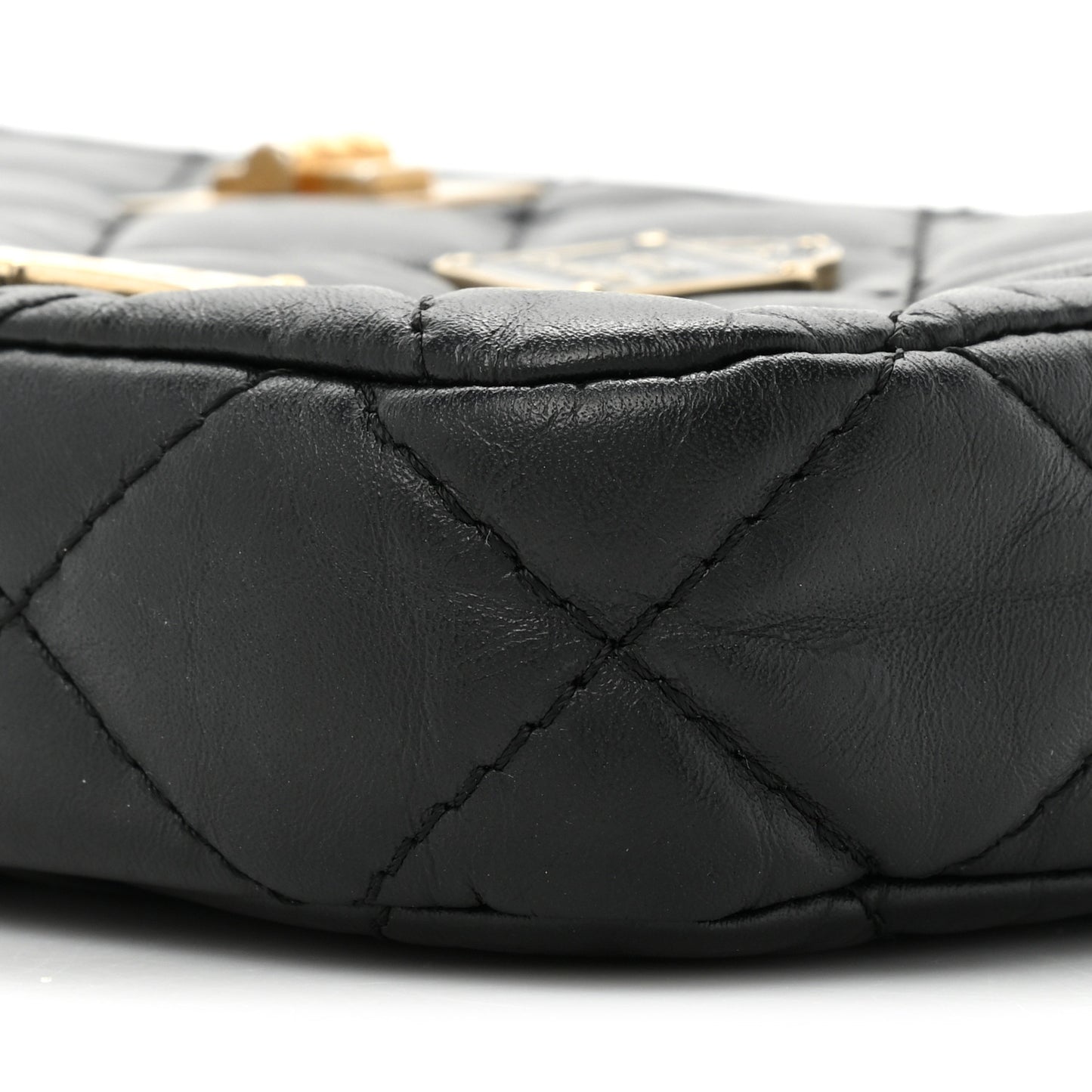 Aged Calfskin Lucky Charms 2.55 Reissue Small Clutch With Chain Black