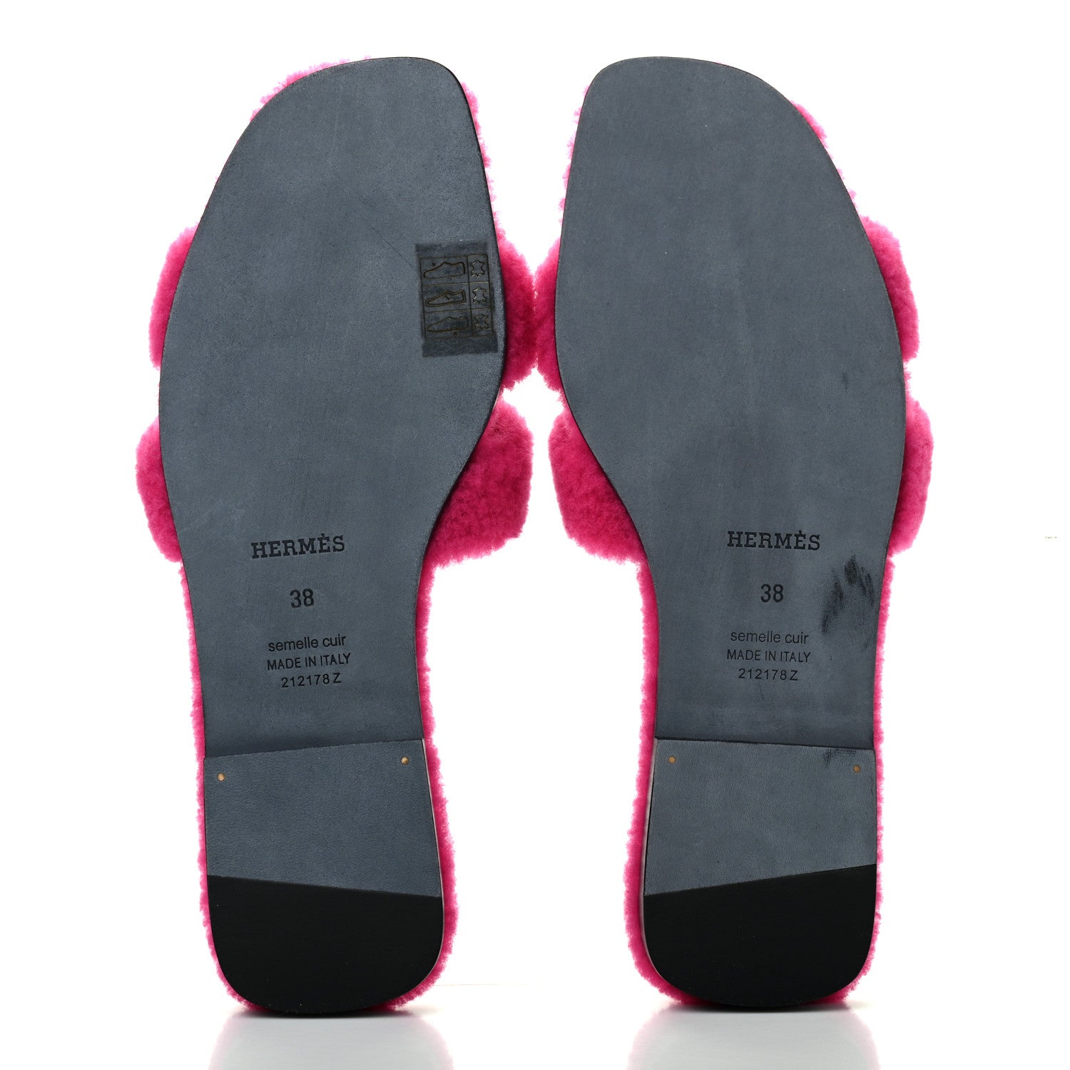 Hermes Woolskin Oran Sandals 38 Rose Fuchsia 5 of 8