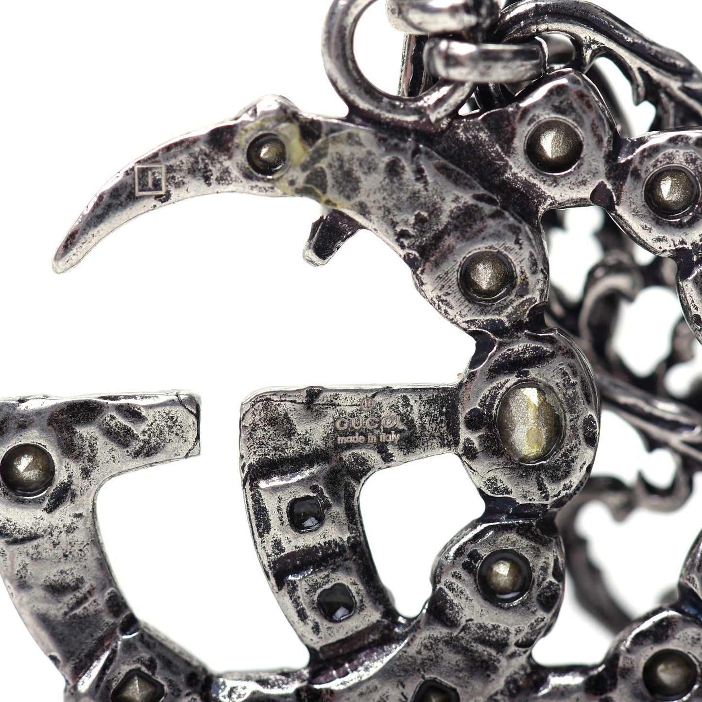 Crystal Marmont Necklace Aged Silver