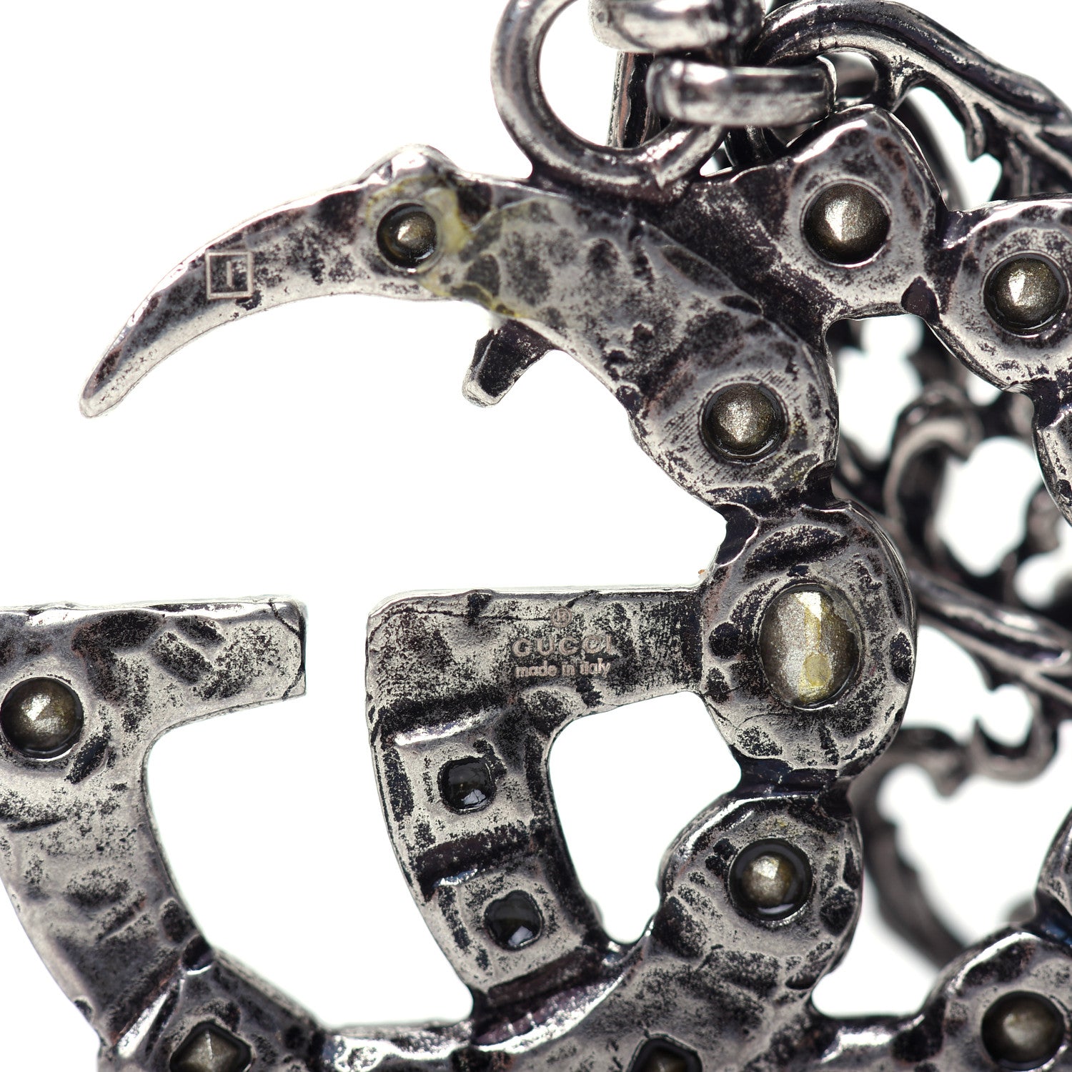 Gucci Crystal Marmont Necklace Aged Silver 5 of 7