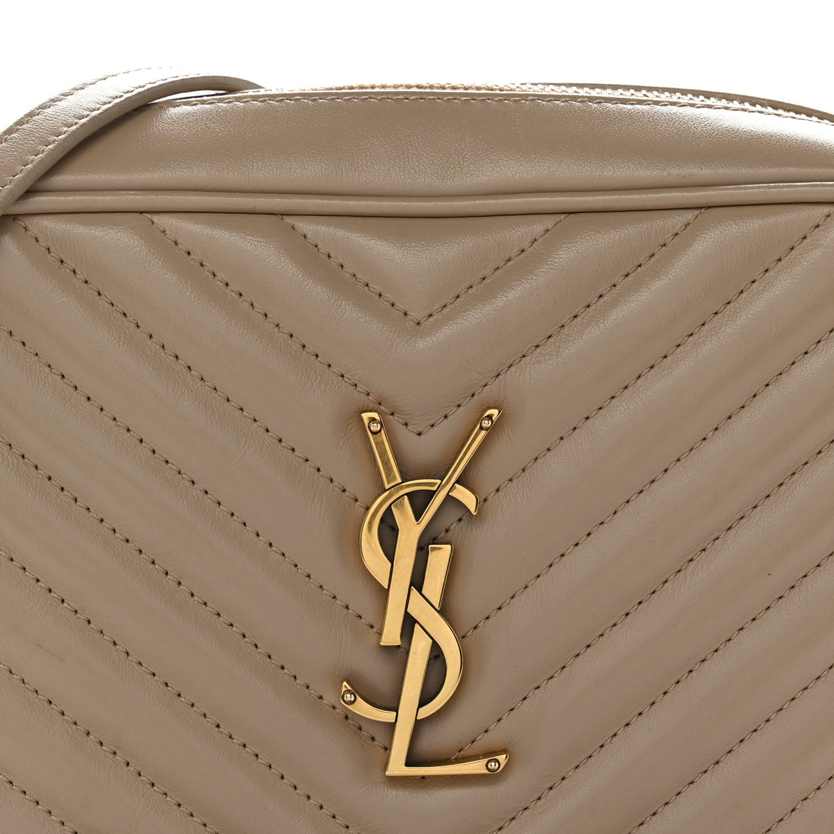 Calfskin Matelasse Monogram Lou Camera Bag Dark Beige