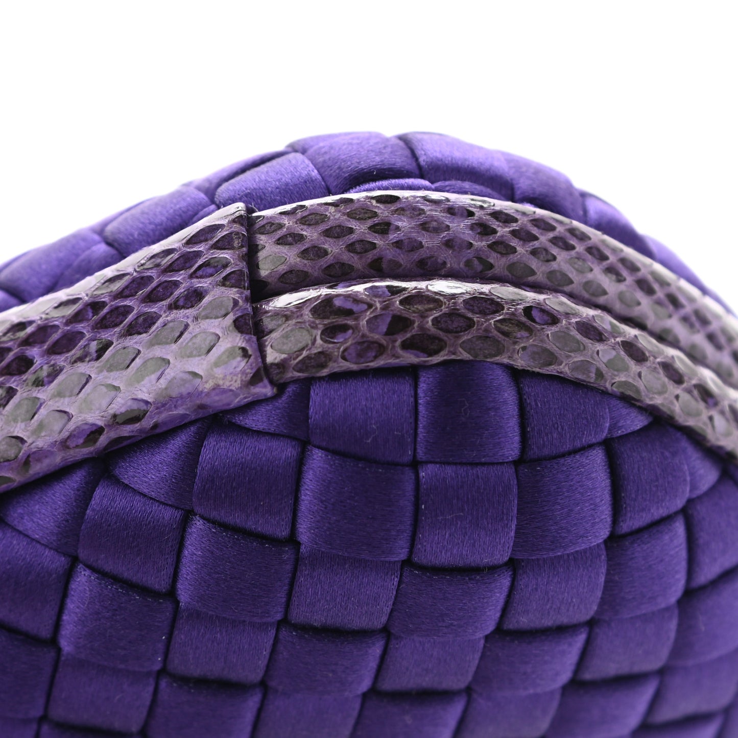 Satin Intreccio Impero Ayers Knot Clutch Purple