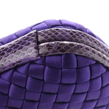 Bottega Veneta Satin Intreccio Impero Ayers Knot Clutch Purple 8 of 8