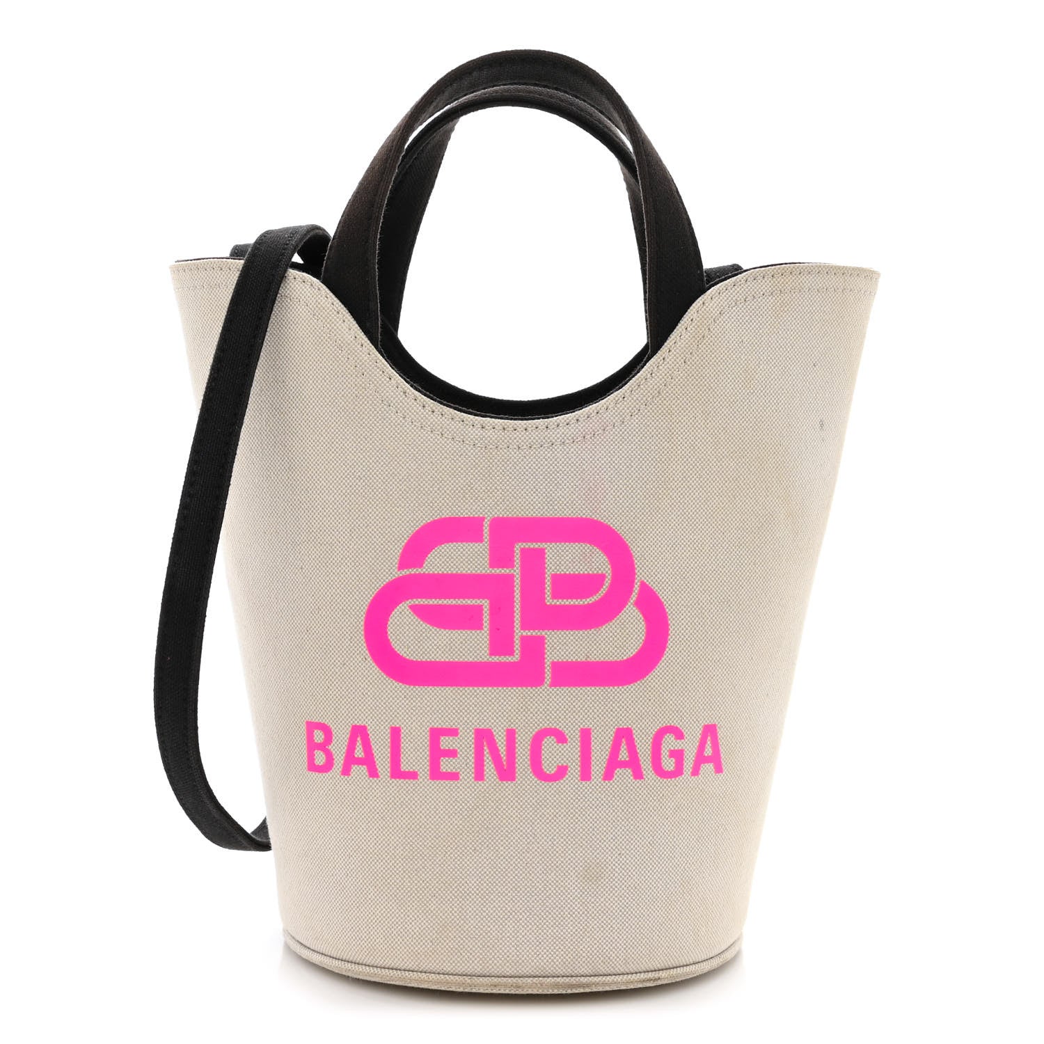 Balenciaga Cotton Canvas Calfskin New Wave Tote XS Natural Pink 1 of 11