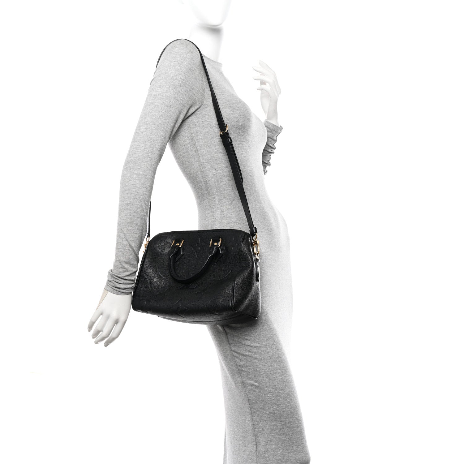 Louis Vuitton Empreinte Monogram Giant Speedy Bandouliere 25 Black 2 of 10