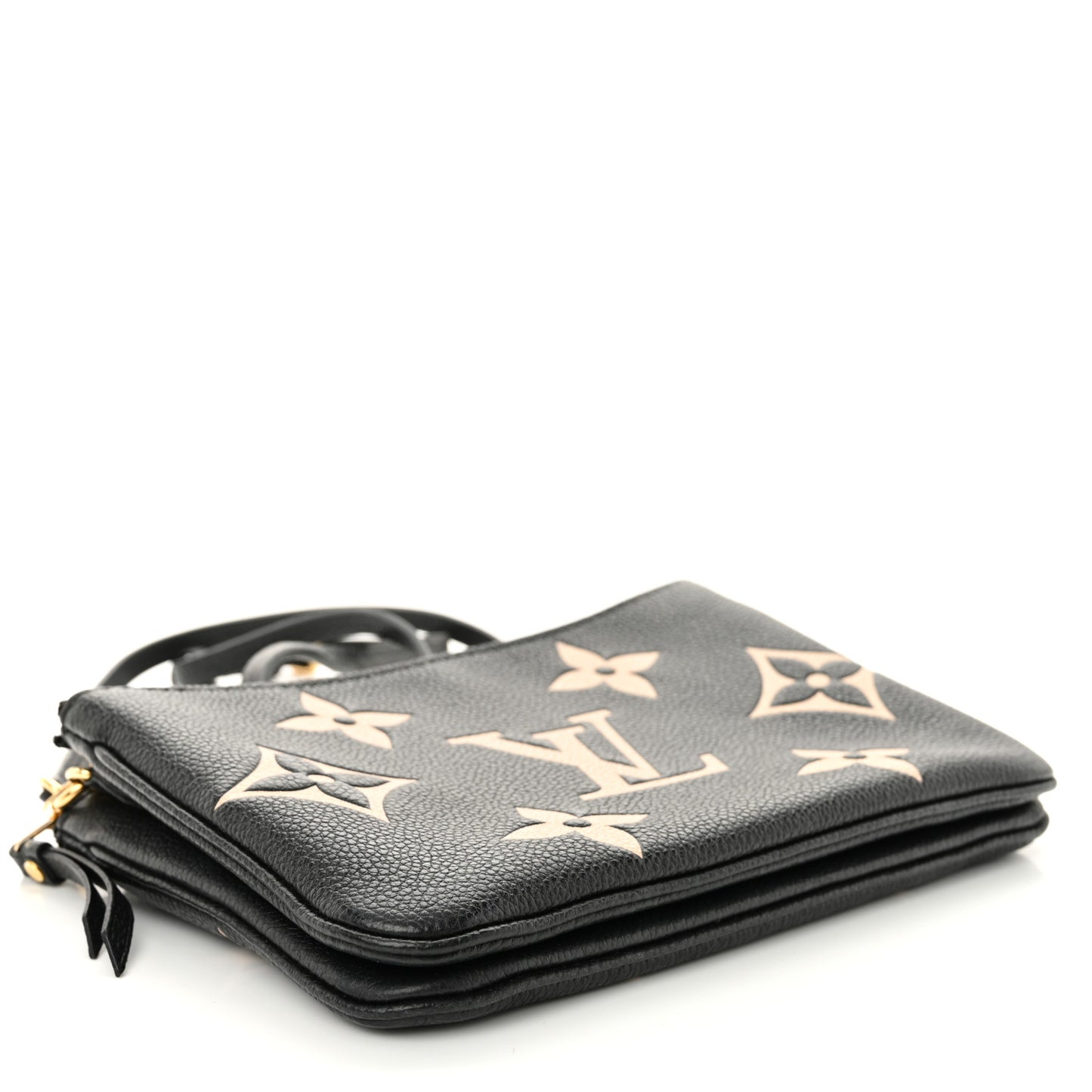 Empreinte Monogram Giant Double Zip Pochette Black Cream