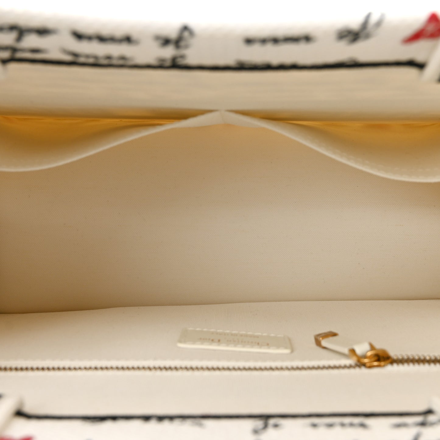 Calfskin Canvas Embroidered Medium Dioramour Je Vous Adore Book Tote With Strap White Black Red