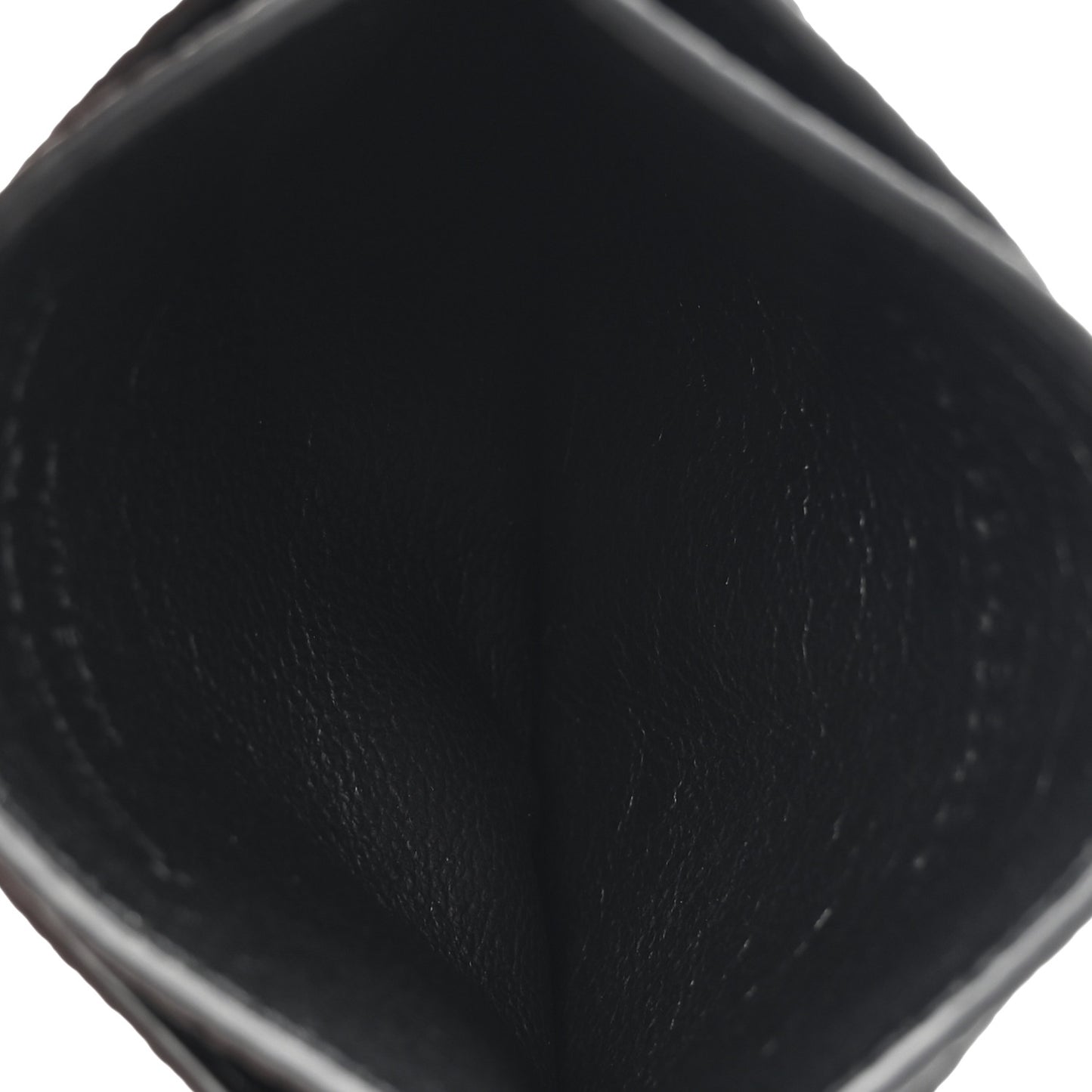 Grained Calfskin Skull Card Holder Black