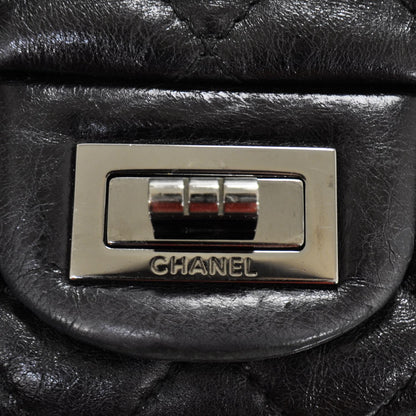 Chanel Leather Quilted XL Accordion Reissue Flap Metallic Black 12 of 12