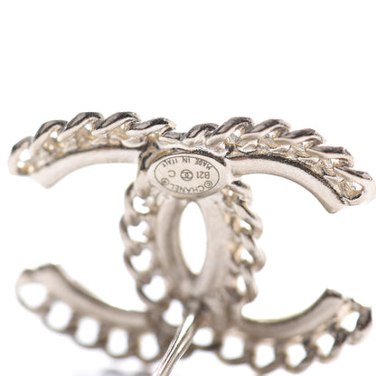 Chanel Crystal Chain CC Earrings Gold 4 of 4