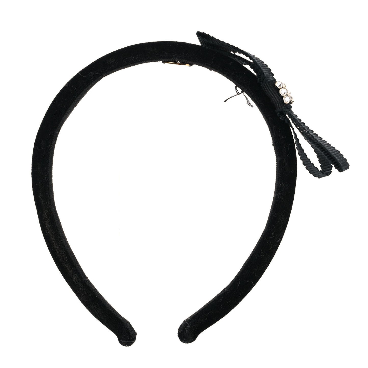 Velvet Grosgrain Interlocking G Bow Headband Black