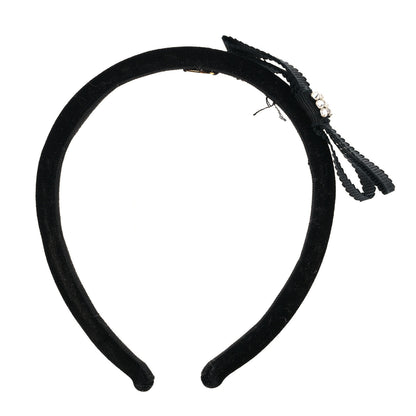 Gucci Velvet Grosgrain Interlocking G Bow Headband Black 3 of 7