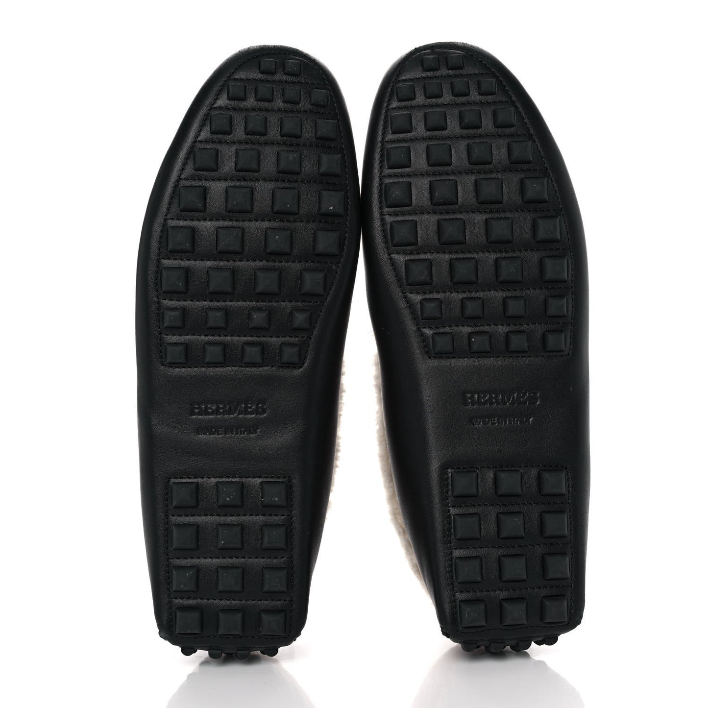 Calfskin Woolskin Mens Irving Moccasin Loafers 40 Black