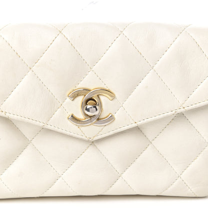 Chanel Lambskin Quilted Flap Waist Belt Bag White 14 of 14