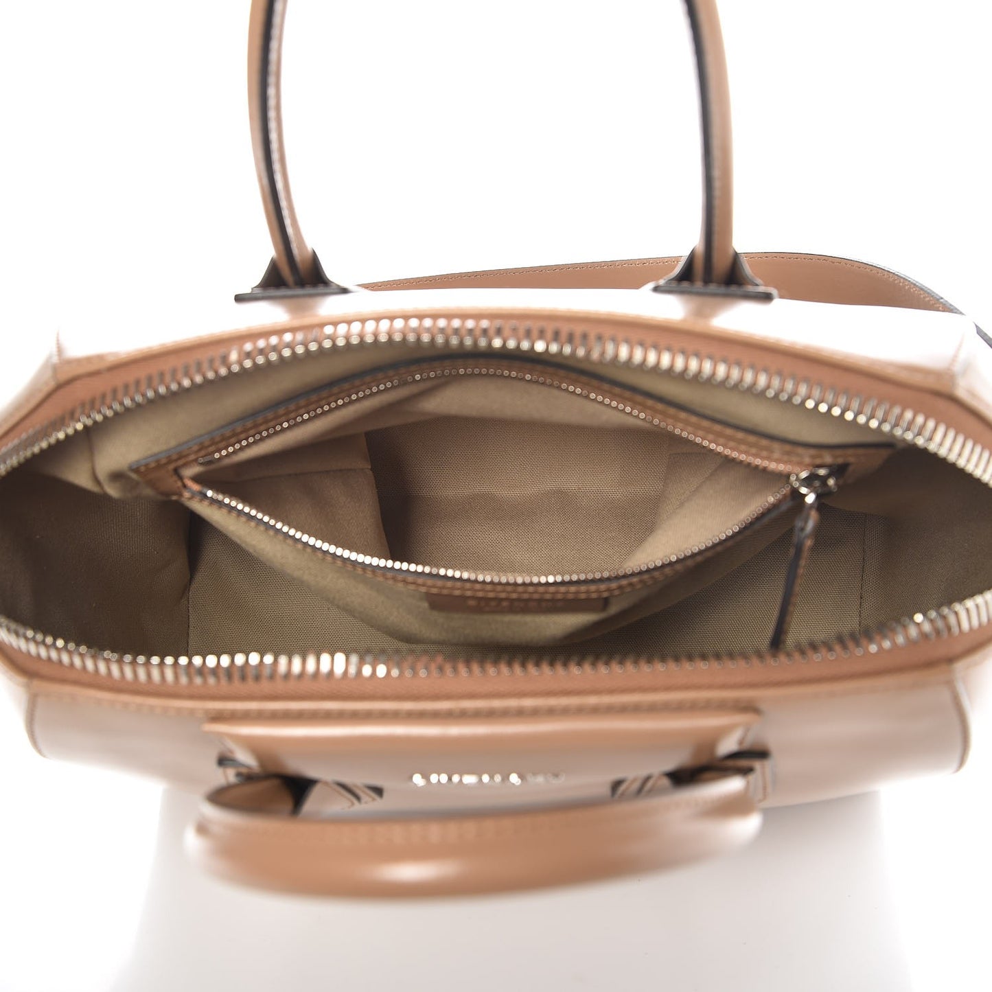 Shiny Lord Calfskin Medium Antigona Dark Beige