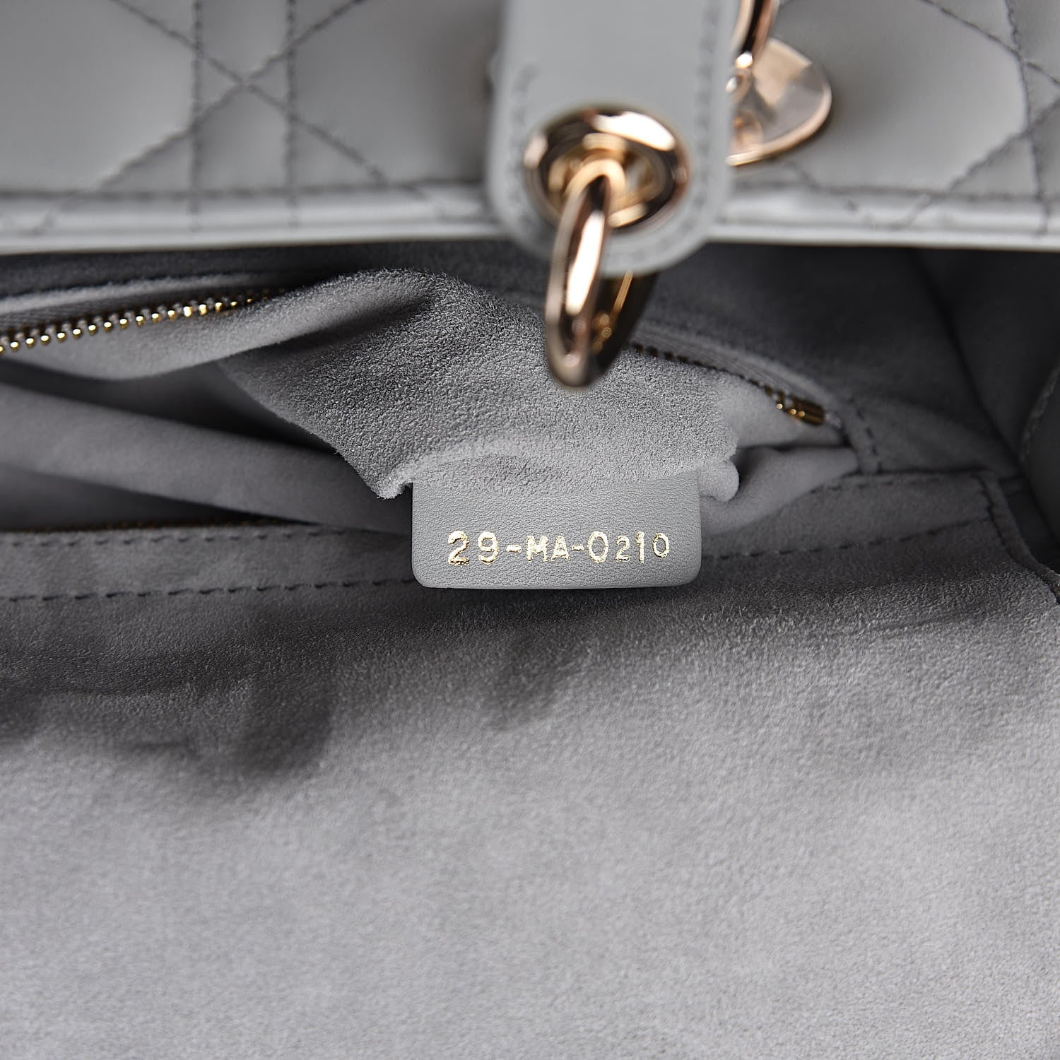 Christian Dior Lambskin Cannage Medium Lady Dior Grey 7 of 14