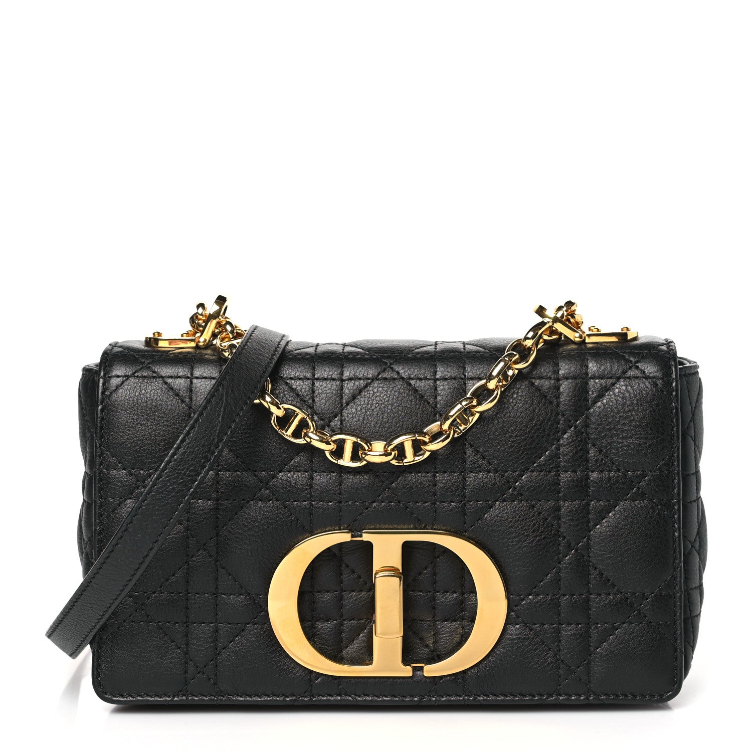 Christian Dior Calfskin Cannage Small Caro Bag Black 1 of 10
