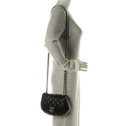 Chanel Washed Lambskin Quilted Mini Chain Around Flap Black 2 of 7