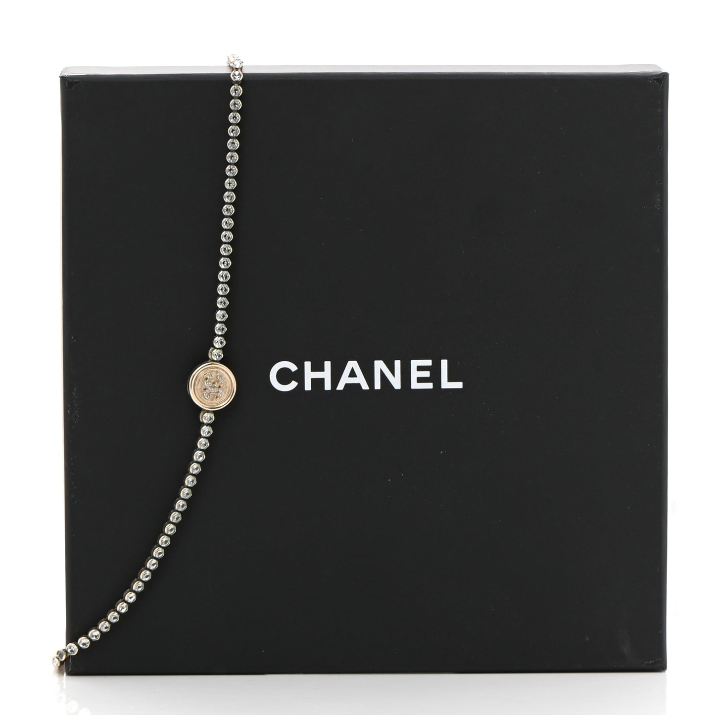 Crystal CC Chain Short Necklace Gold