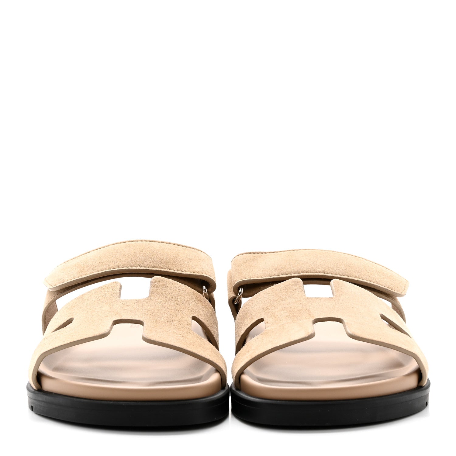Hermes Suede Goatskin Womens Chypre Sandals 39 Beige Argile 2 of 16