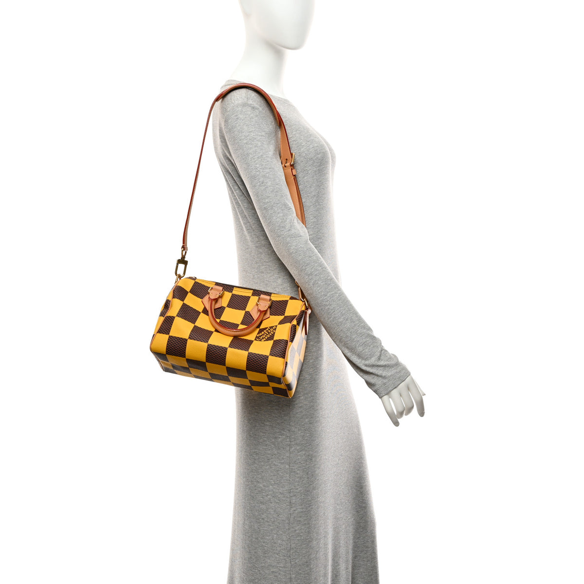 Louis Vuitton Damier Pop Speedy Bandouliere 25 Jaune Mat 2 of 9