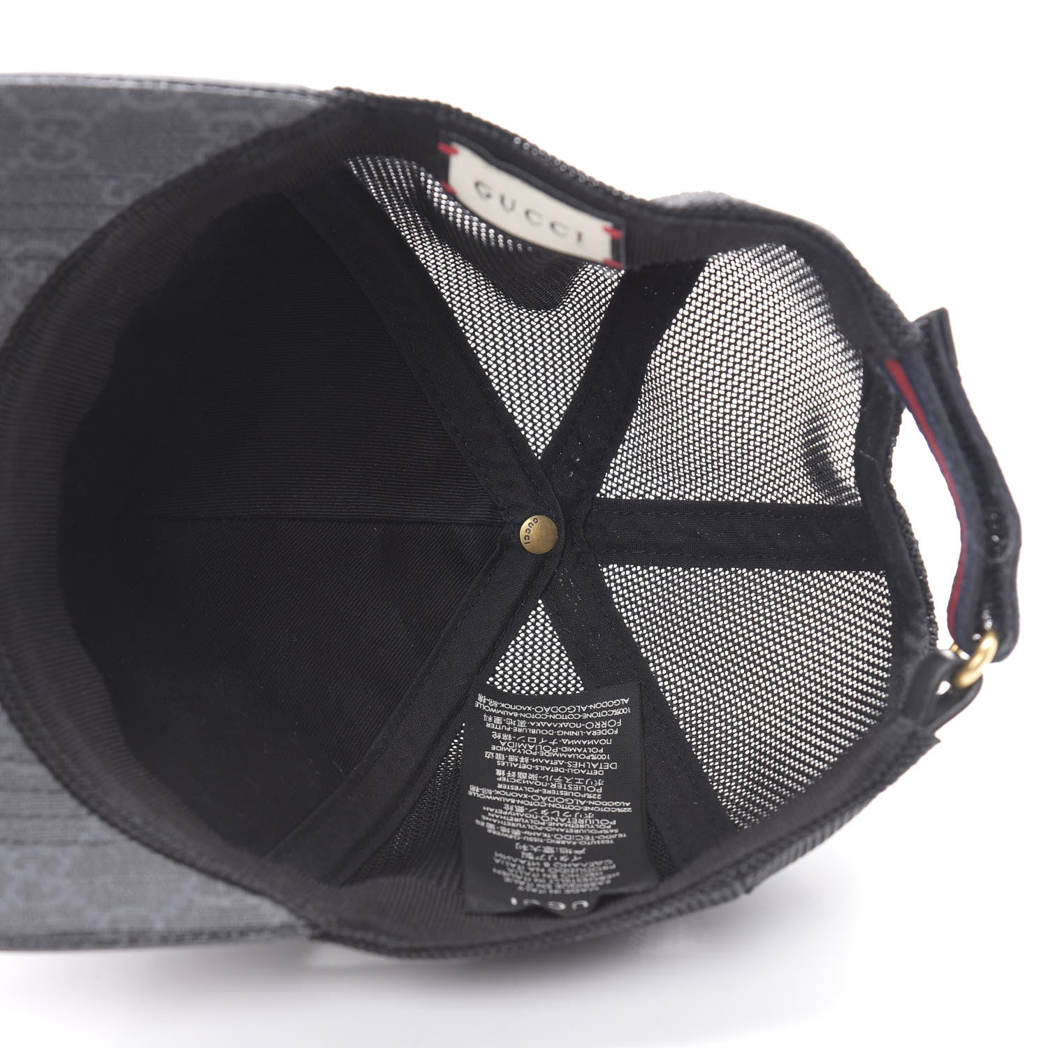 Gucci GG Supreme Monogram Kingsnake Print Baseball Hat S 57 Black 5 of 7