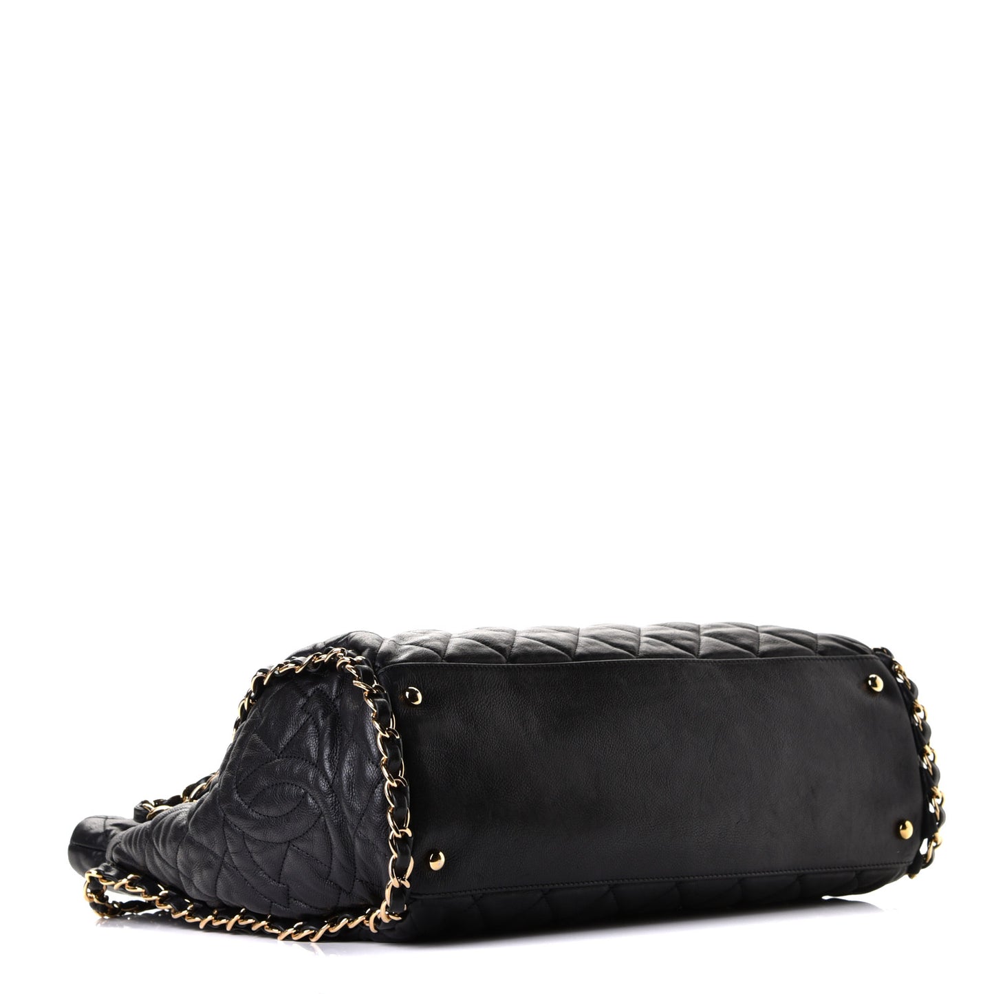 Calfskin Quilted Large Chain Me Hobo Black