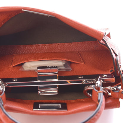 Fendi Cuoio Romano Selleria Mini Peekaboo Iconic Satchel Dark Orange 6 of 10